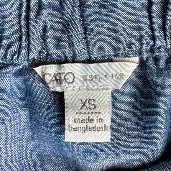 Cato Blue Chambray Off Shoulder Short Sleeve Dress – Size XS - Picture 4 of 10